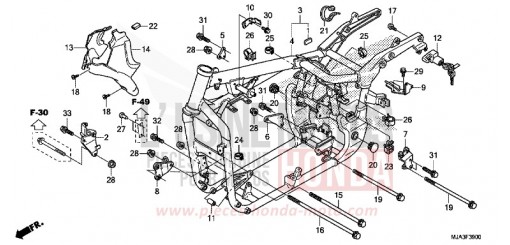FRAME BODY (VT750C/C2S/CA/CS) VT750CSD de 2013